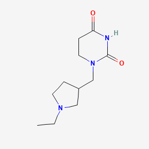 molecular formula C11H19N3O2 B7600197 1-[(1-Ethylpyrrolidin-3-yl)methyl]-1,3-diazinane-2,4-dione 