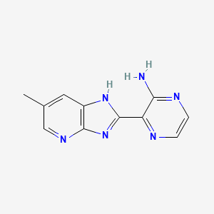 molecular formula C11H10N6 B7600224 3-(6-methyl-1H-imidazo[4,5-b]pyridin-2-yl)pyrazin-2-amine 