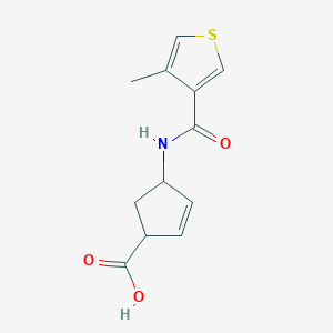 molecular formula C12H13NO3S B7600251 4-[(4-Methylthiophene-3-carbonyl)amino]cyclopent-2-ene-1-carboxylic acid 