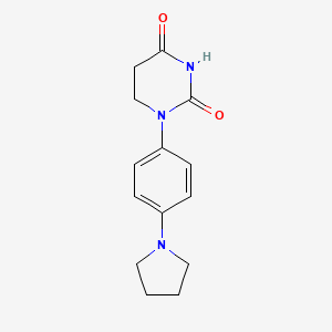 molecular formula C14H17N3O2 B7600286 1-(4-Pyrrolidin-1-ylphenyl)-1,3-diazinane-2,4-dione 