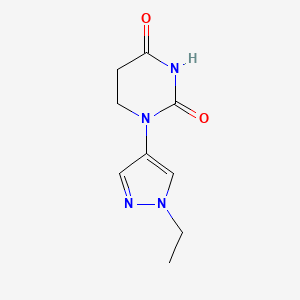 molecular formula C9H12N4O2 B7600333 1-(1-Ethylpyrazol-4-yl)-1,3-diazinane-2,4-dione 