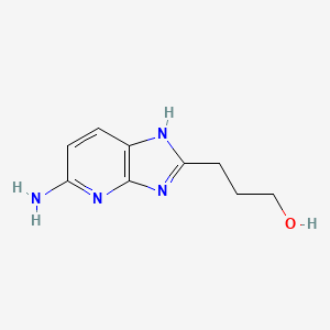 molecular formula C9H12N4O B7600370 3-(5-amino-1H-imidazo[4,5-b]pyridin-2-yl)propan-1-ol 