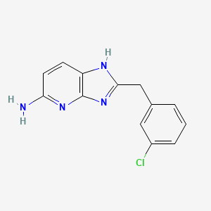 molecular formula C13H11ClN4 B7600399 2-[(3-chlorophenyl)methyl]-1H-imidazo[4,5-b]pyridin-5-amine 