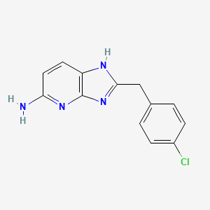 molecular formula C13H11ClN4 B7600413 2-[(4-chlorophenyl)methyl]-1H-imidazo[4,5-b]pyridin-5-amine 