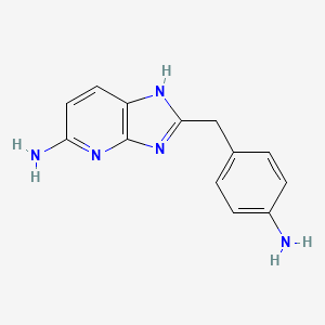 molecular formula C13H13N5 B7600421 2-[(4-aminophenyl)methyl]-1H-imidazo[4,5-b]pyridin-5-amine 