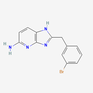 molecular formula C13H11BrN4 B7600437 2-[(3-bromophenyl)methyl]-1H-imidazo[4,5-b]pyridin-5-amine 