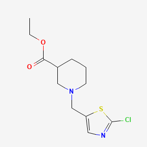 molecular formula C12H17ClN2O2S B7600450 Ethyl 1-[(2-chloro-1,3-thiazol-5-yl)methyl]piperidine-3-carboxylate 