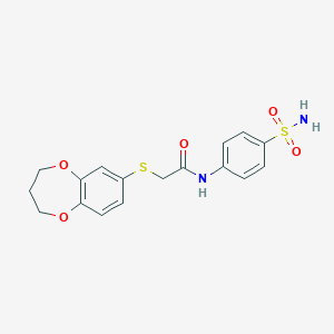 2-(3,4-dihydro-2H-1,5-benzodioxepin-7-ylsulfanyl)-N-(4-sulfamoylphenyl)acetamide