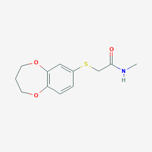 molecular formula C12H15NO3S B7600491 2-(3,4-dihydro-2H-1,5-benzodioxepin-7-ylsulfanyl)-N-methylacetamide 