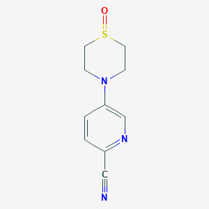 molecular formula C10H11N3OS B7600514 5-(1-Oxo-1,4-thiazinan-4-yl)pyridine-2-carbonitrile 