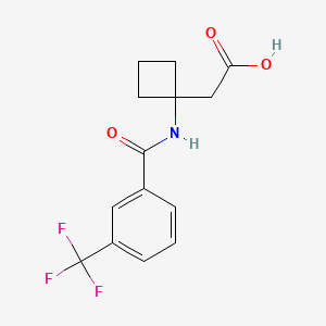 2-[1-[[3-(Trifluoromethyl)benzoyl]amino]cyclobutyl]acetic acid