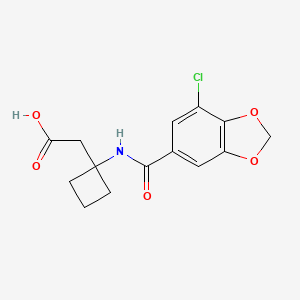 2-[1-[(7-Chloro-1,3-benzodioxole-5-carbonyl)amino]cyclobutyl]acetic acid