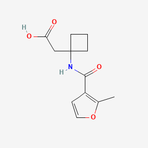 molecular formula C12H15NO4 B7600568 2-[1-[(2-Methylfuran-3-carbonyl)amino]cyclobutyl]acetic acid 