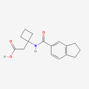 molecular formula C16H19NO3 B7600590 2-[1-(2,3-dihydro-1H-indene-5-carbonylamino)cyclobutyl]acetic acid 