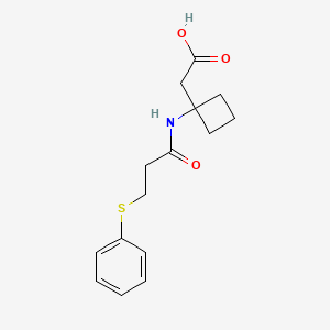 2-[1-(3-Phenylsulfanylpropanoylamino)cyclobutyl]acetic acid