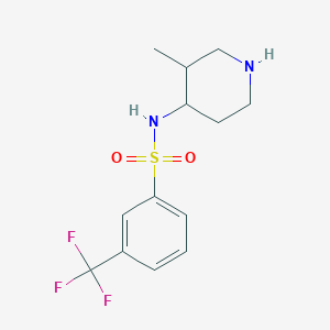 molecular formula C13H17F3N2O2S B7600630 N-(3-methylpiperidin-4-yl)-3-(trifluoromethyl)benzenesulfonamide 