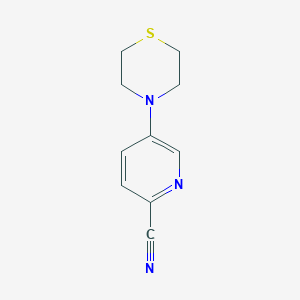 molecular formula C10H11N3S B7600653 5-Thiomorpholin-4-ylpyridine-2-carbonitrile 