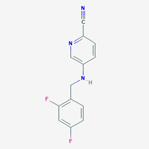 molecular formula C13H9F2N3 B7600662 5-[(2,4-Difluorophenyl)methylamino]pyridine-2-carbonitrile 