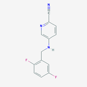 molecular formula C13H9F2N3 B7600666 5-[(2,5-Difluorophenyl)methylamino]pyridine-2-carbonitrile 