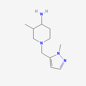 molecular formula C11H20N4 B7600674 3-Methyl-1-[(2-methylpyrazol-3-yl)methyl]piperidin-4-amine 