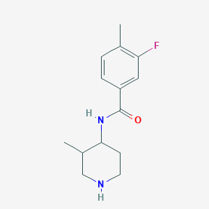 3-fluoro-4-methyl-N-(3-methylpiperidin-4-yl)benzamide