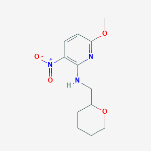 molecular formula C12H17N3O4 B7600712 6-methoxy-3-nitro-N-(oxan-2-ylmethyl)pyridin-2-amine 