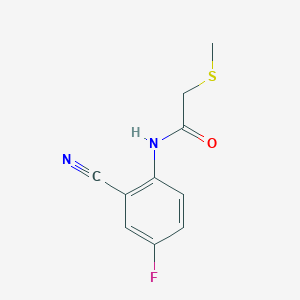 molecular formula C10H9FN2OS B7600722 N-(2-cyano-4-fluorophenyl)-2-methylsulfanylacetamide 