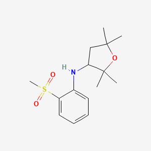 molecular formula C15H23NO3S B7600729 2,2,5,5-tetramethyl-N-(2-methylsulfonylphenyl)oxolan-3-amine 