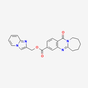 molecular formula C22H20N4O3 B7600739 imidazo[1,2-a]pyridin-2-ylmethyl 12-oxo-7,8,9,10-tetrahydro-6H-azepino[2,1-b]quinazoline-3-carboxylate 