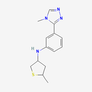 5-methyl-N-[3-(4-methyl-1,2,4-triazol-3-yl)phenyl]thiolan-3-amine