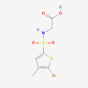 molecular formula C7H8BrNO4S2 B7600826 2-[(5-Bromo-4-methylthiophen-2-yl)sulfonylamino]acetic acid 