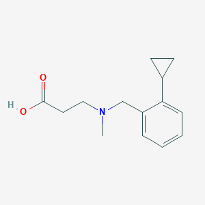 molecular formula C14H19NO2 B7600833 3-[(2-Cyclopropylphenyl)methyl-methylamino]propanoic acid 