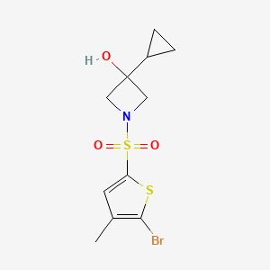 1-(5-Bromo-4-methylthiophen-2-yl)sulfonyl-3-cyclopropylazetidin-3-ol