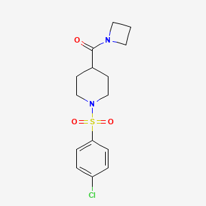 Azetidin-1-yl-[1-(4-chlorophenyl)sulfonylpiperidin-4-yl]methanone