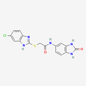 2-[(6-chloro-1H-benzimidazol-2-yl)sulfanyl]-N-(2-oxo-1,3-dihydrobenzimidazol-5-yl)acetamide