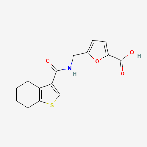 molecular formula C15H15NO4S B7600970 5-[(4,5,6,7-Tetrahydro-1-benzothiophene-3-carbonylamino)methyl]furan-2-carboxylic acid 