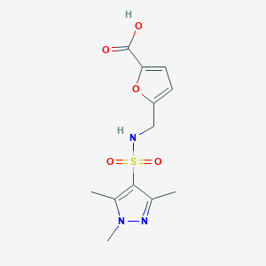 molecular formula C12H15N3O5S B7600992 5-[[(1,3,5-Trimethylpyrazol-4-yl)sulfonylamino]methyl]furan-2-carboxylic acid 