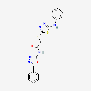 2-[(5-anilino-1,3,4-thiadiazol-2-yl)sulfanyl]-N-(5-phenyl-1,3,4-oxadiazol-2-yl)acetamide