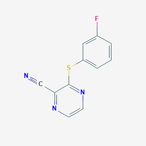 3-(3-Fluorophenyl)sulfanylpyrazine-2-carbonitrile