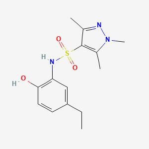 molecular formula C14H19N3O3S B7601102 N-(5-ethyl-2-hydroxyphenyl)-1,3,5-trimethylpyrazole-4-sulfonamide 