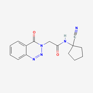 molecular formula C15H15N5O2 B7601107 N-(1-cyanocyclopentyl)-2-(4-oxo-1,2,3-benzotriazin-3-yl)acetamide 