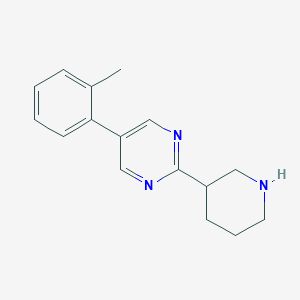 molecular formula C16H19N3 B7601114 5-(2-Methylphenyl)-2-piperidin-3-ylpyrimidine 