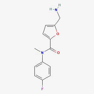 molecular formula C13H13FN2O2 B7601132 5-(aminomethyl)-N-(4-fluorophenyl)-N-methylfuran-2-carboxamide 