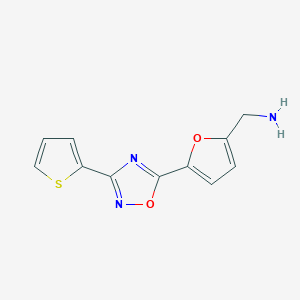 [5-(3-Thiophen-2-yl-1,2,4-oxadiazol-5-yl)furan-2-yl]methanamine