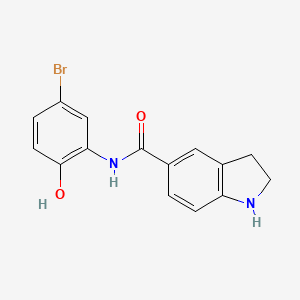 N-(5-bromo-2-hydroxyphenyl)-2,3-dihydro-1H-indole-5-carboxamide