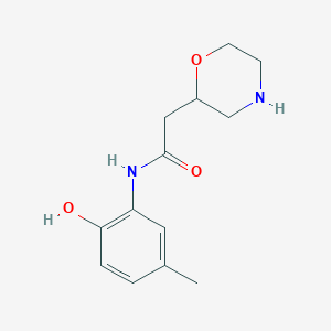 molecular formula C13H18N2O3 B7601149 N-(2-hydroxy-5-methylphenyl)-2-morpholin-2-ylacetamide 