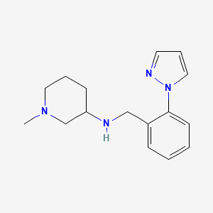 molecular formula C16H22N4 B7601162 1-methyl-N-[(2-pyrazol-1-ylphenyl)methyl]piperidin-3-amine 