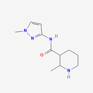 molecular formula C11H18N4O B7601193 2-methyl-N-(1-methylpyrazol-3-yl)piperidine-3-carboxamide 