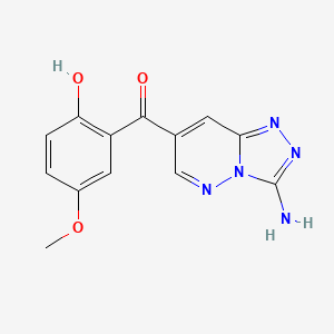 molecular formula C13H11N5O3 B7601198 (3-Amino-[1,2,4]triazolo[4,3-b]pyridazin-7-yl)-(2-hydroxy-5-methoxyphenyl)methanone 