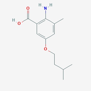 molecular formula C13H19NO3 B7601270 2-Amino-3-methyl-5-(3-methylbutoxy)benzoic acid 